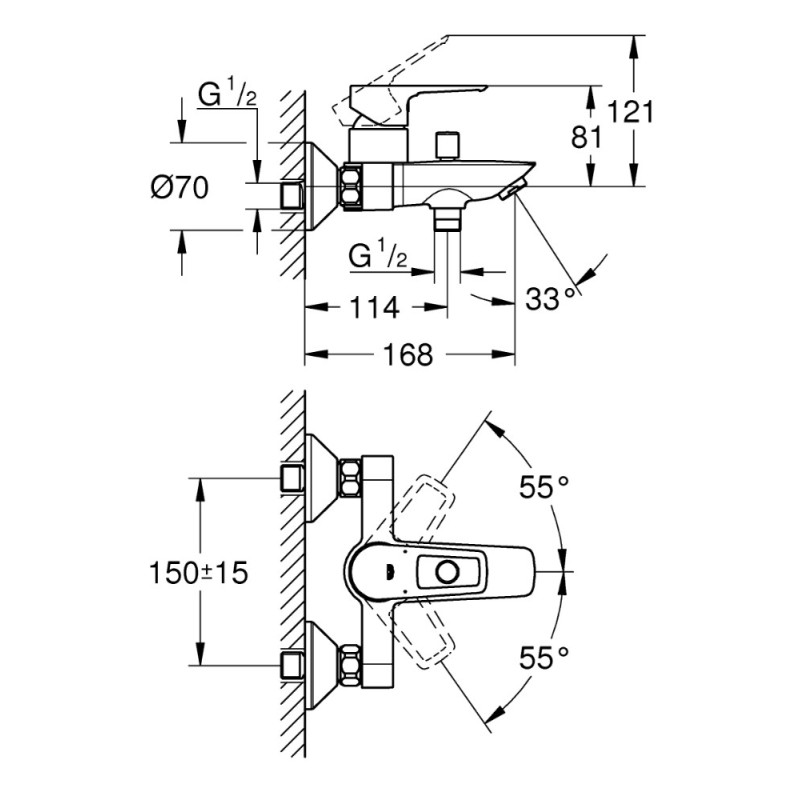 Mitigeur thermostatique bain et douche Start Loop noir GROHE