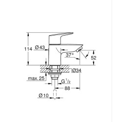 Mitigeur pour lavabo Start Edge XS noir GROHE
