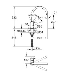 Mitigeur pour évier de cuisine Start Edge noir GROHE