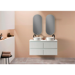 Meuble sous plan Manhattan blanc brillant 120 cm THYS