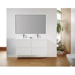 Meuble sous plan Valentina blanc brillant 120 cm THYS