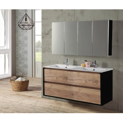 Meuble sous plan Melanie chêne et noir 120 cm THYS