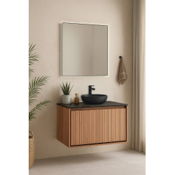 Meuble sous plan Goya chêne et noir 80 cm THYS