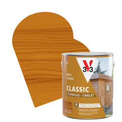 Lasure Chalets Chêne Clair Satinée 2,5L V33 – Protection Bois | V33