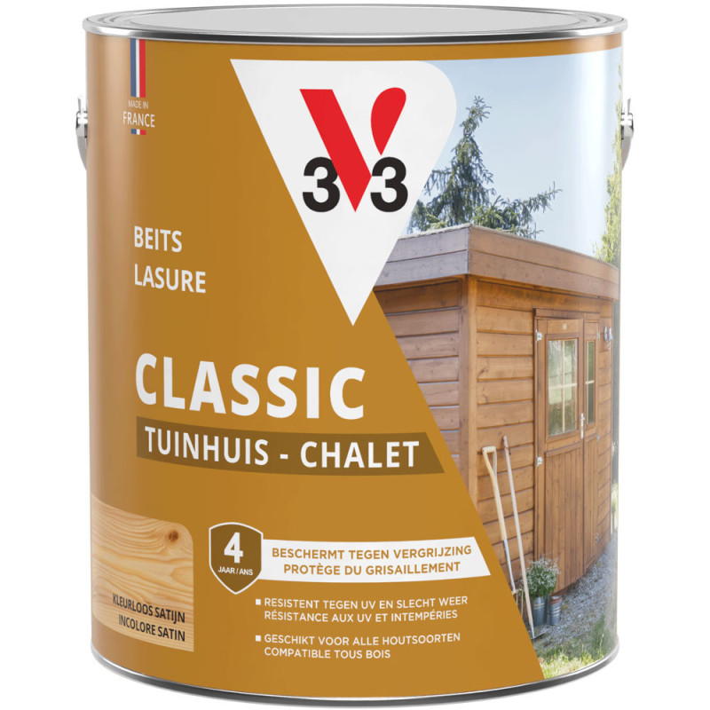 Lasure Chalets incolore satinée V33 – Protection bois | V33