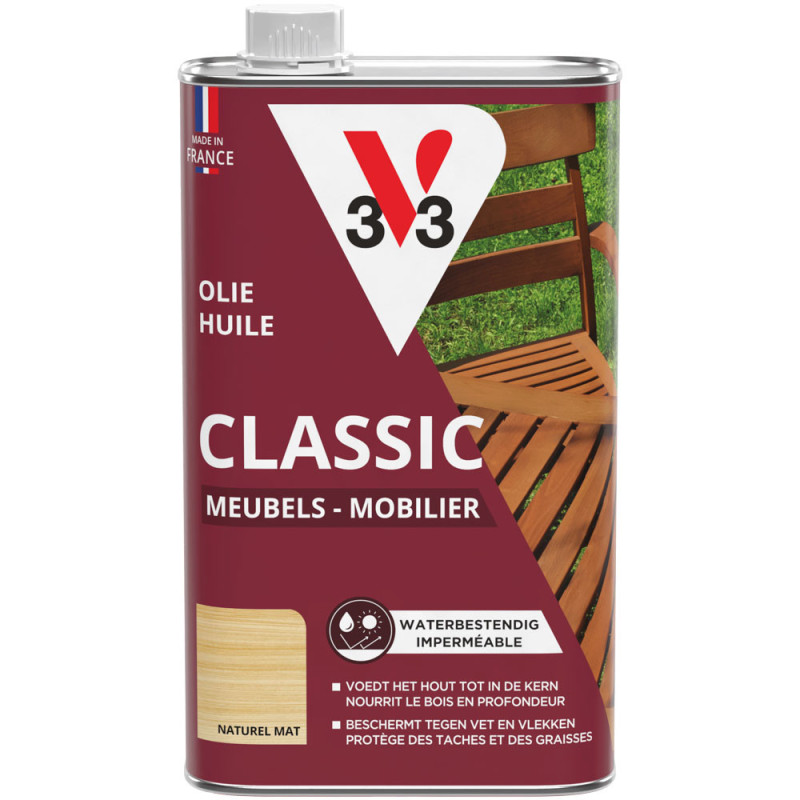 Huile Meuble Jardin V33 Incolore Mate – Protection Durable | V33
