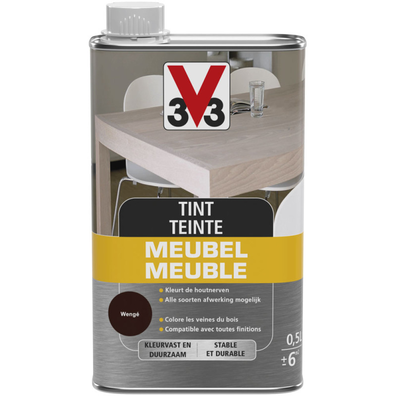 Teinte pour meubles wengé mat 0,5 L V33 – Rénovez vos meubles | V33