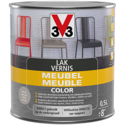 Vernis Meuble Gris Satiné V33 0,5L – Rénovez vos meubles | V33
