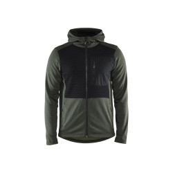 Sweat zippé à capuche vert forêt et noir XXL BLAKLADER