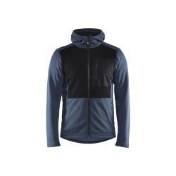 Sweat zippé à capuche bleu guède et noir XXL BLAKLADER