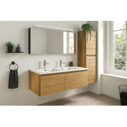 Plan de toilette Velluto blanc brillant 121 cm THYS