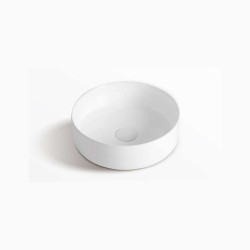 Vasque à poser Deff ronde blanc brillant Ø 36 x 12 cm THYS