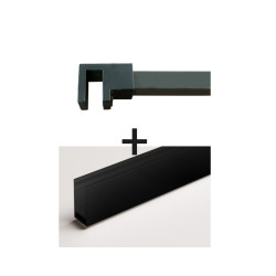 Set de renfort et profilé en U pour pour paroi 3 mm noir THYS