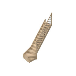 Escalier en chêne Trendy Eco 1/4 tournant droit SOGEM