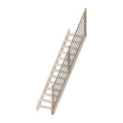 Rampe à balustres et tubes en aluminium pour escalier Milan et Liverpool droit SOGEM