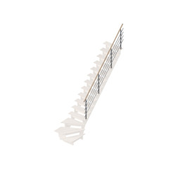 Rampe type B en aluminium pour escalier Bretagne 1/4 tournant SOGEM
