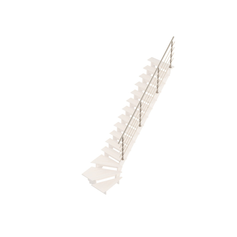 Rampe type J en aluminium pour escalier Bretagne 1/4 tournant SOGEM