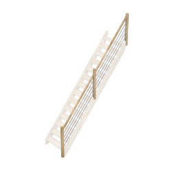 Rampe type G à balustres et tubes en aluminium pour escalier Provence droit SOGEM