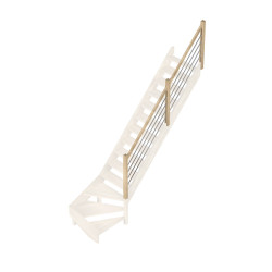 Rampe type G à balustres et tubes en aluminium pour escalier Provence 1/4 tournant SOGEM