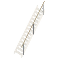 Rampe type T à balustres tournés pour escalier Provence 1/4 tournant SOGEM
