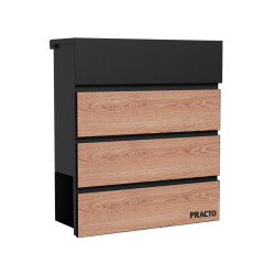 Boîte aux Lettres Cannes Noir Bois – Élégance Moderne | PRACTO GARDEN