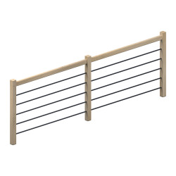 Kit garde-corps en chêne et en aluminium Milan et Liverpool 320 cm SOGEM