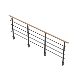 Kit garde-corps en hêtre pour escalier Biax et Gomera 320 cm SOGEM