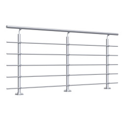 Kit garde-corps à fixation au sol New Rondo argent 250 cm SOGEM