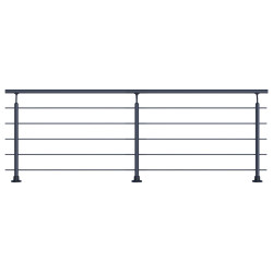 Kit garde-corps à fixation au sol Clean noir 250 cm SOGEM