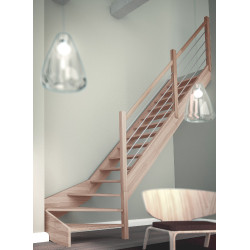 Escalier en hêtre Nevada 1/4 tournant droit SOGEM
