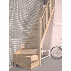 Escalier en chêne Tradi Eco 1/4 tournant droit SOGEM