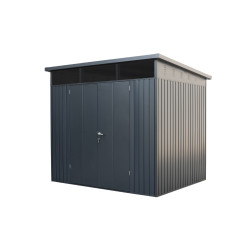 Abri de jardin en acier TechProtect double porte gris anthracite 2