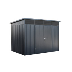 Abri de jardin en acier TechProtect double porte gris anthracite 3
