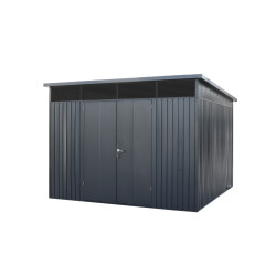 Abri de jardin en acier TechProtect double porte gris anthracite 3