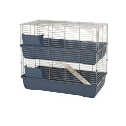 Cage Baldo Twin pour rongeur bleu foncé et grise 100 x 53 x 96 cm MPS
