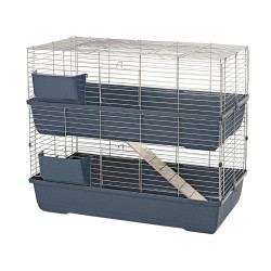 Cage Baldo Twin pour rongeur bleu foncé et grise 118 x 59 x 96 cm MPS