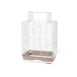 Cage Ambra pour oiseau blanche et vieux rose 56