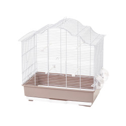 Cage Sophia 1 pour oiseau blanche et vieux rose 56 x 33 x 57 cm MPS