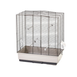 Cage Lisa pour oiseau beige et noire 53 x 32 x 63 cm MPS