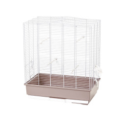 Cage Lisa pour oiseau blanche et vieux rose 53 x 32 x 63 cm MPS