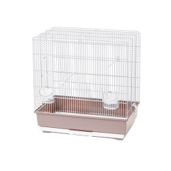 Cage Katia pour oiseau blanche et vieux rose 40 x 27 x 48 cm MPS