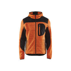 Veste Tricotée à Capuche Orange Noir – Confort Travail | BLAKLADER