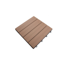 Dalle en bois composite WPC brune 30 x 30 x 2 cm 11 pièces GIARDINO