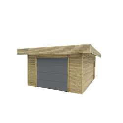 Abri de voiture en bois Visio 5x7m – Garage motorisé | SOLID
