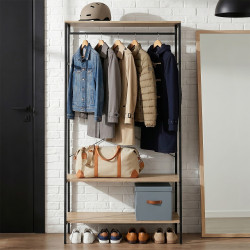 Penderie Napari Bois et Noir – Organisation Moderne