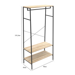 Penderie Napari Bois et Noir – Organisation Moderne