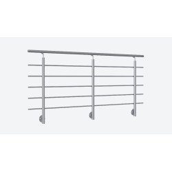 Kit garde-corps à fixation latérale New Rondo argent 250 cm SOGEM