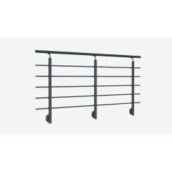 Kit garde-corps à fixation latérale New Rondo anthracite 250 cm SOGEM