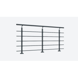 Kit garde-corps à fixation au sol New Rondo anthracite 250 cm SOGEM