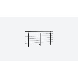 Kit garde-corps à fixation latérale Clean Black noir 250 cm SOGEM